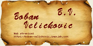 Boban Veličković vizit kartica